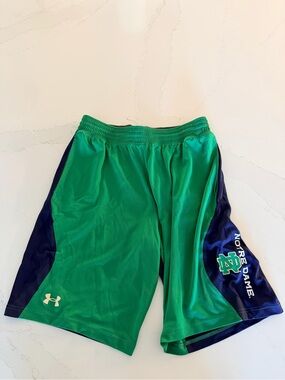 Under Armour Men’s Green and Navy Notre Dame Athletic Shorts